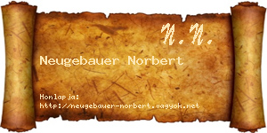 Neugebauer Norbert névjegykártya